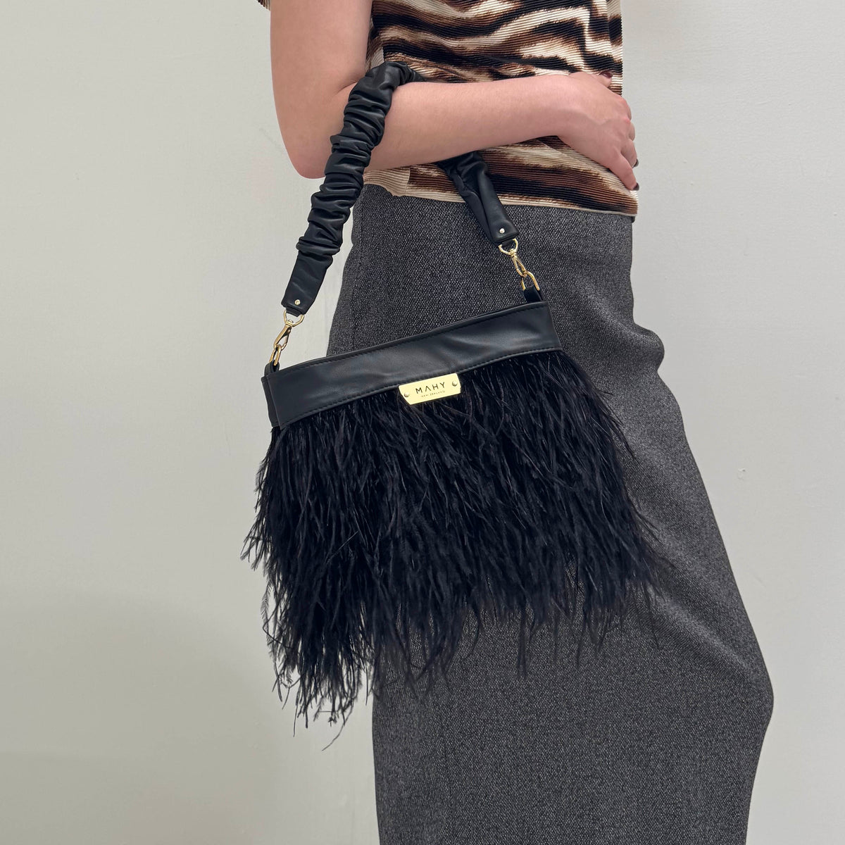 Feathered Bag - Black