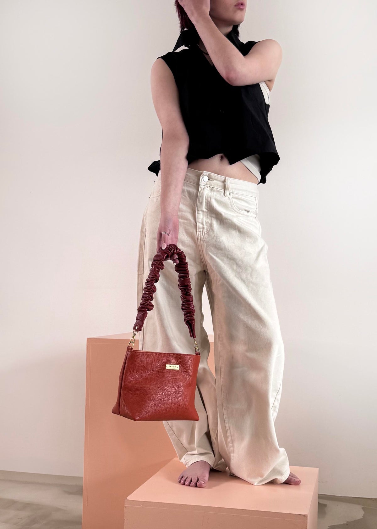 Shoulder Bucket Bag - Terracotta