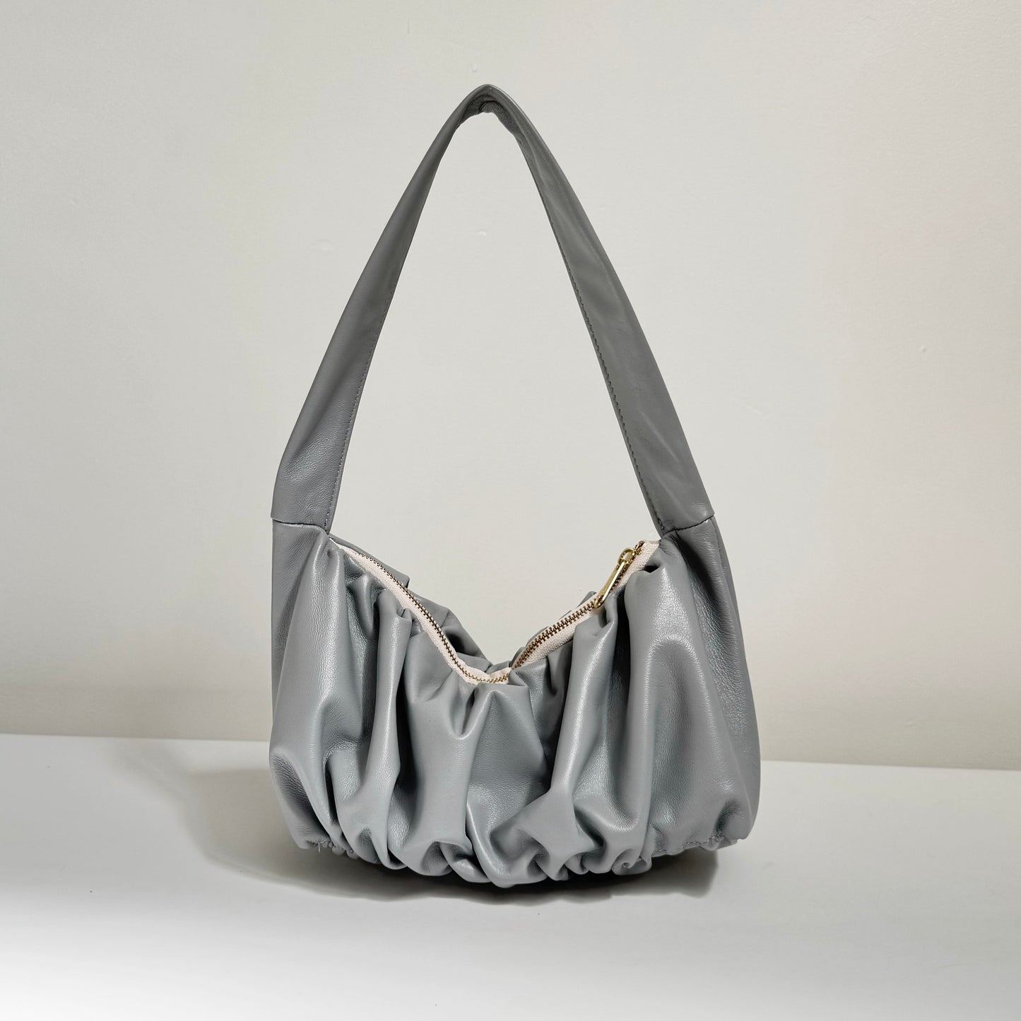 Ruched Mini Sling Bag - Pebble