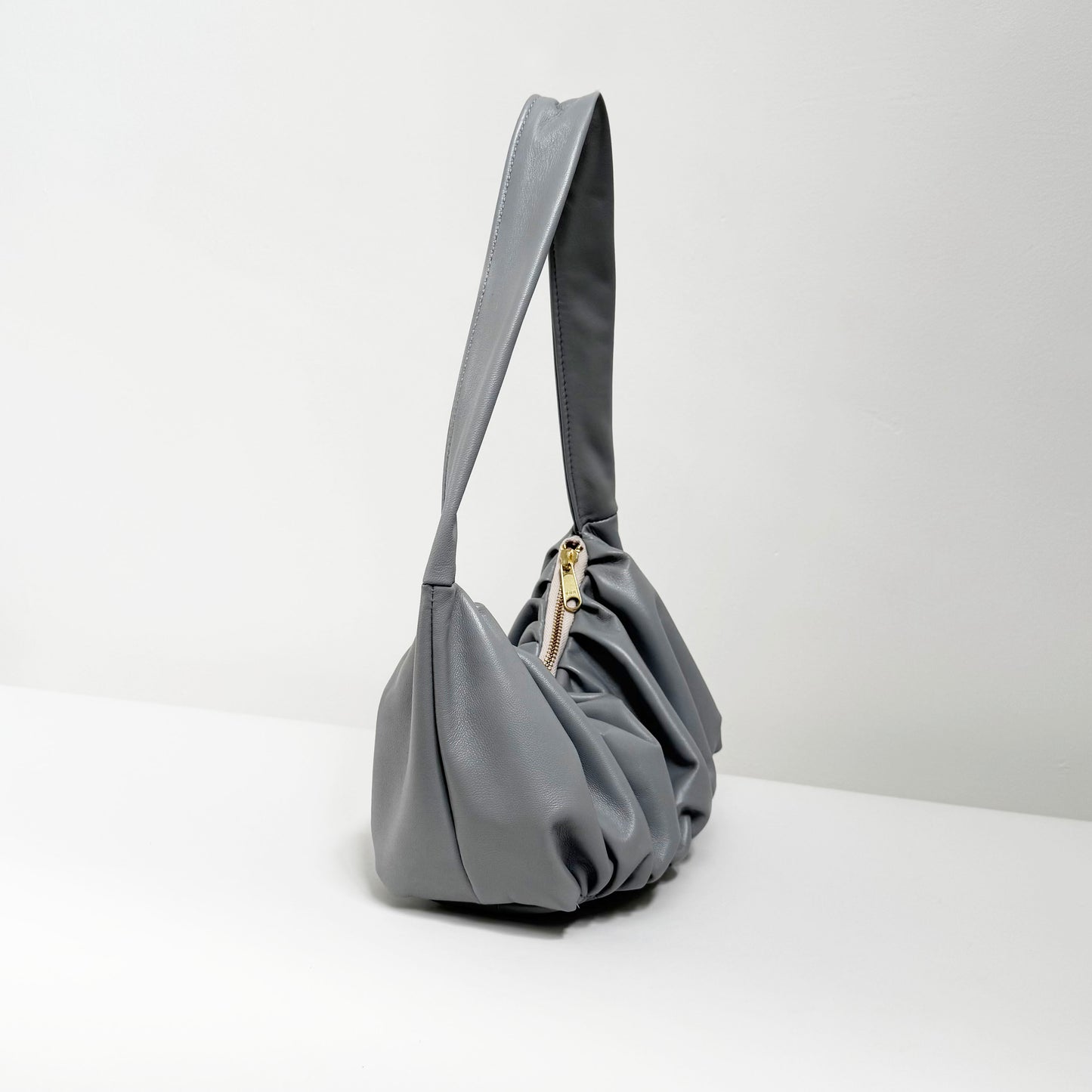 Ruched Mini Sling Bag - Pebble