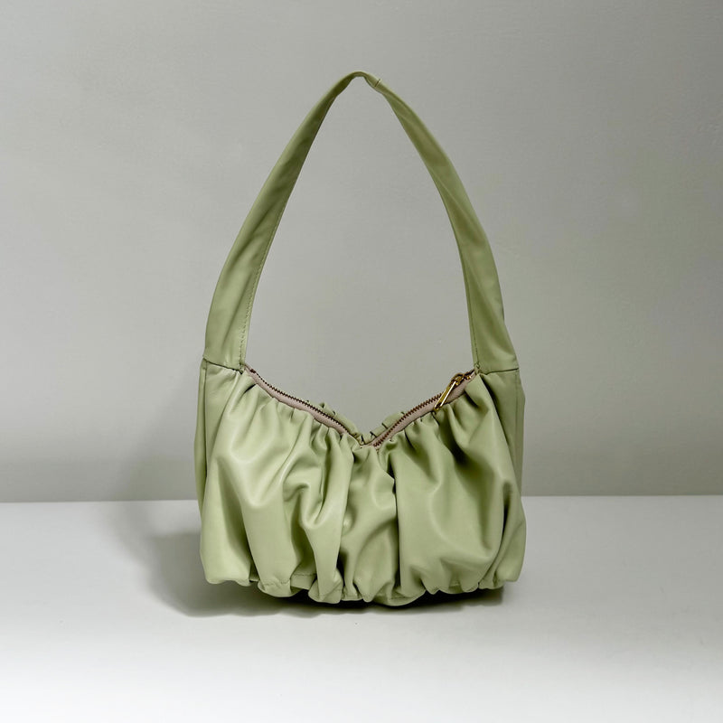 Ruched Mini Sling Bag - Lime
