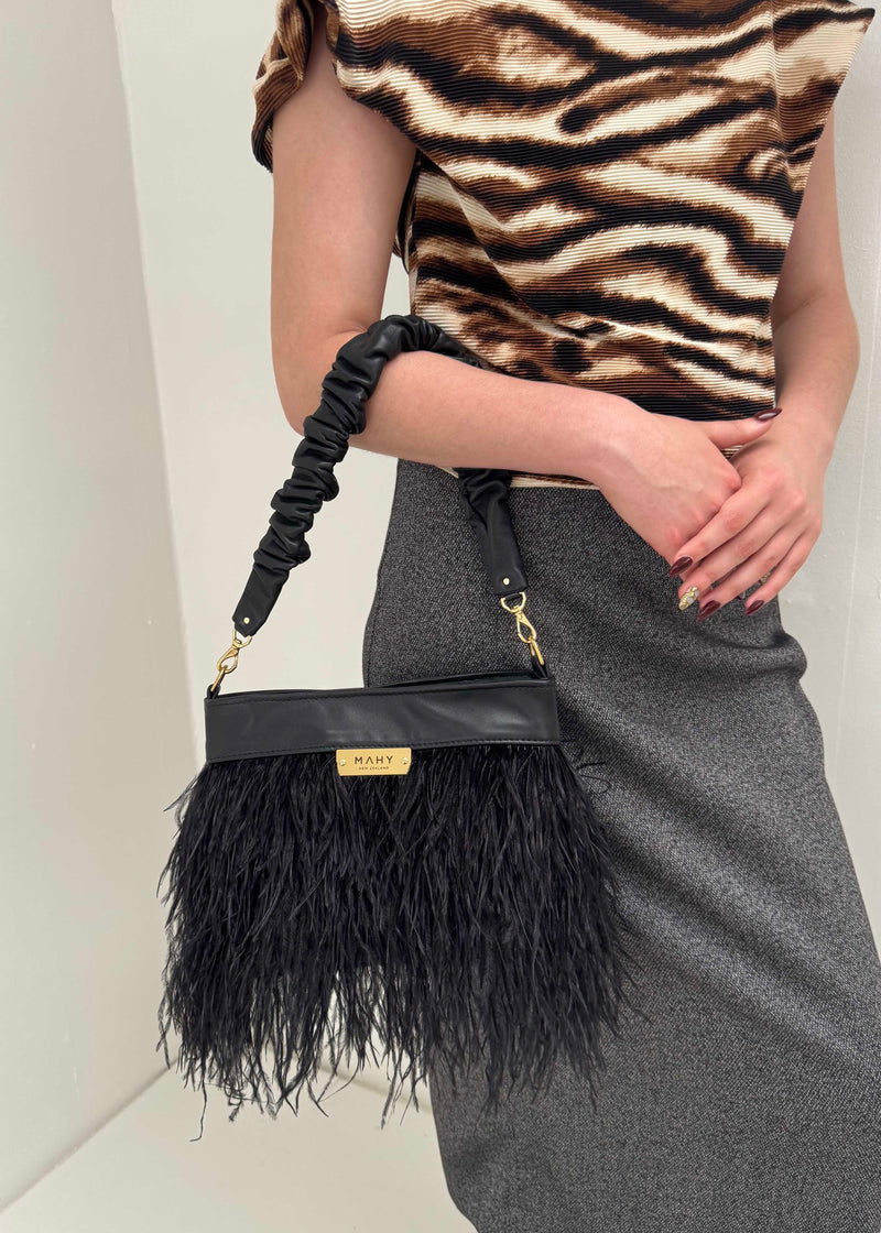 Feathered Bag - Black