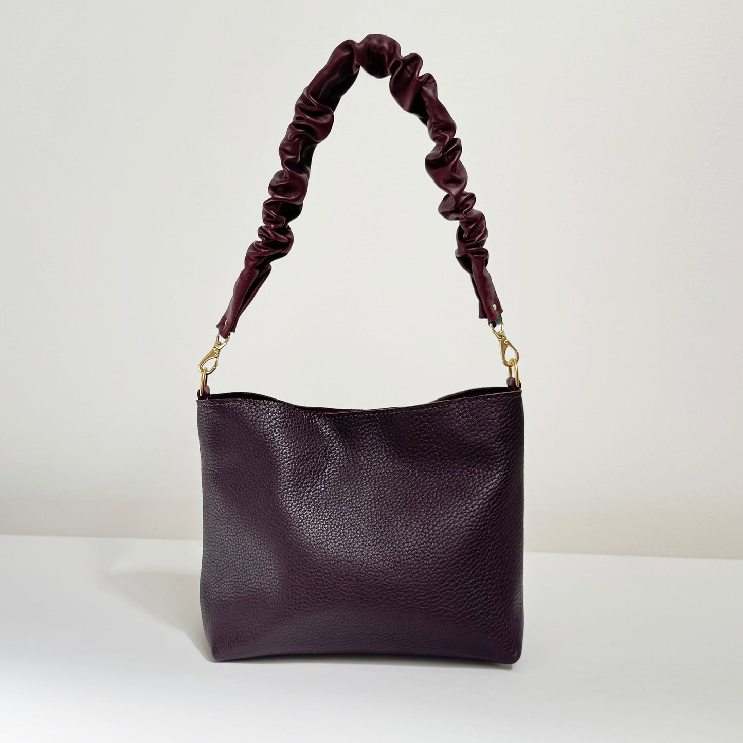 Shoulder Bucket Bag - Plum