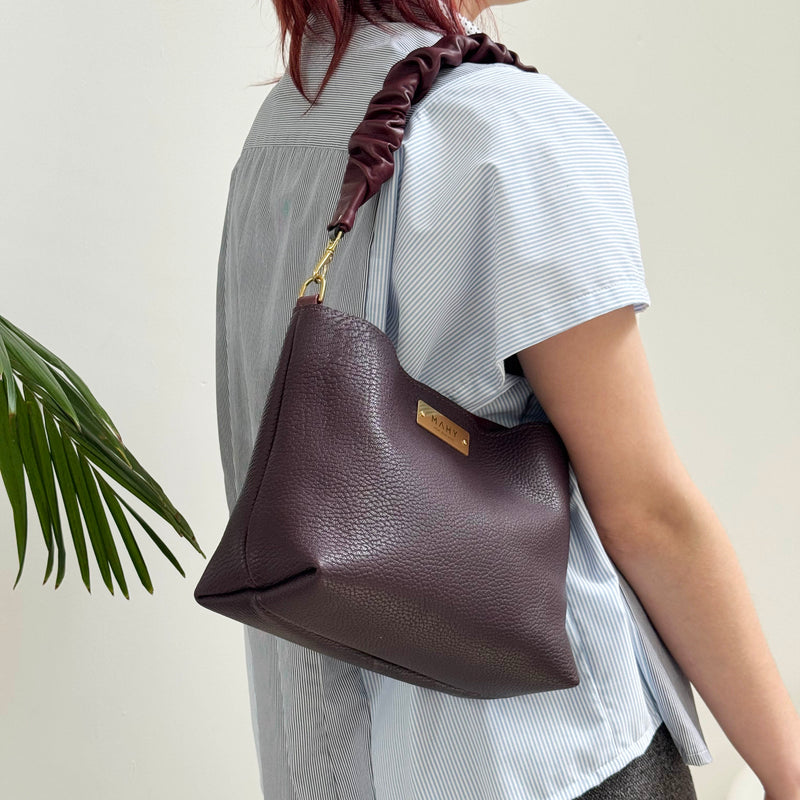 Shoulder Bucket Bag - Plum