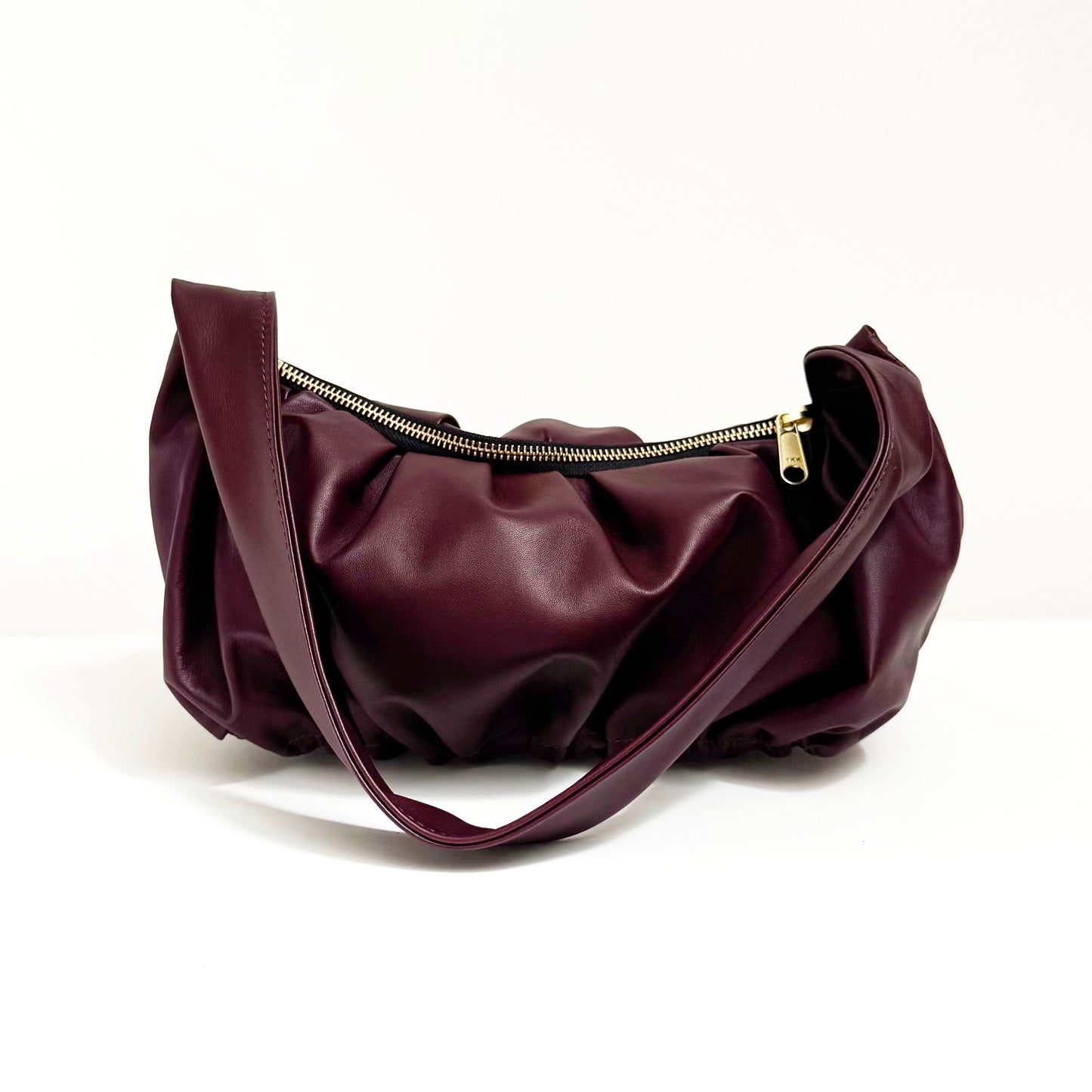 Ruched Mini Sling Bag - Plum