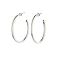Aurelium Texture Hoop Earrings - Silver Large