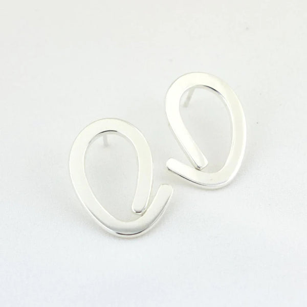 Aurelium Loop Stud Earrings - Silver